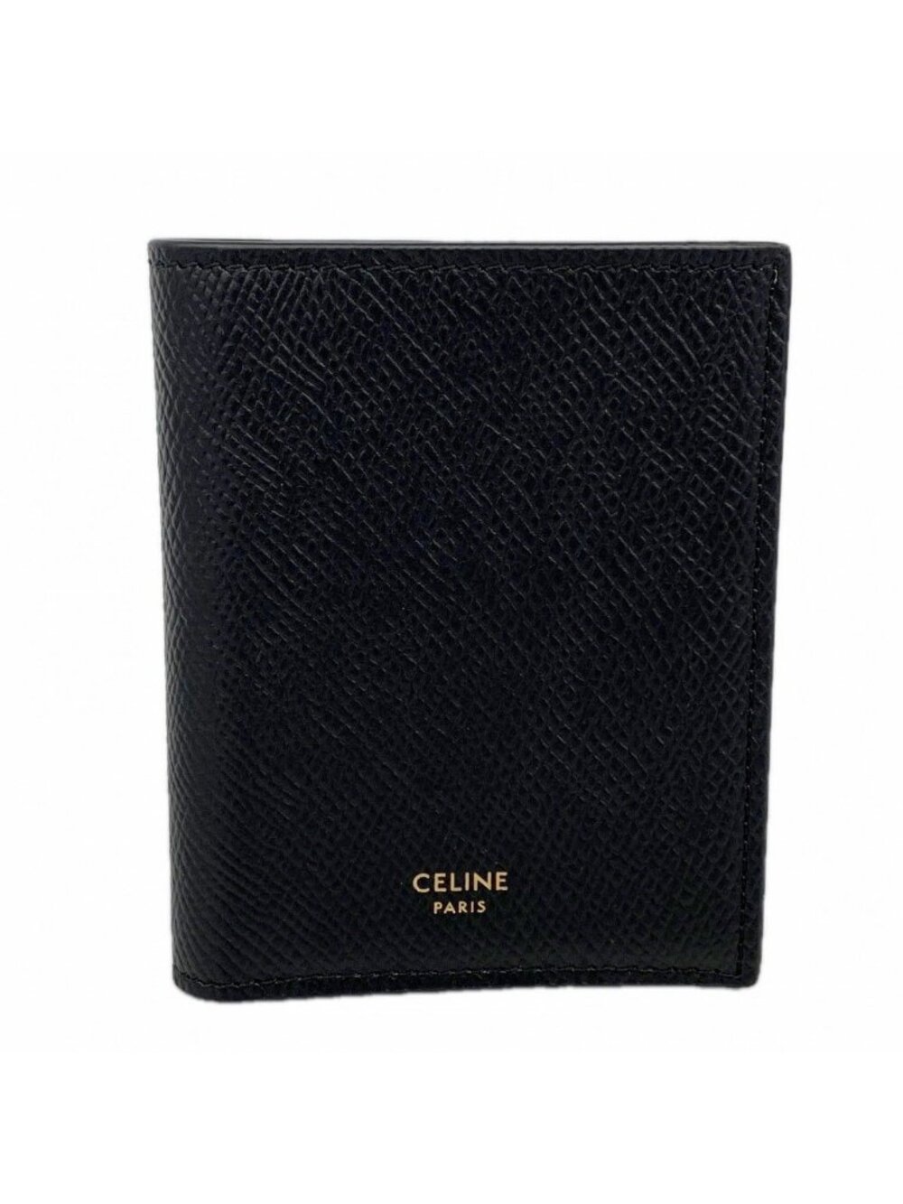 Celine Wallet Leather Black Gold